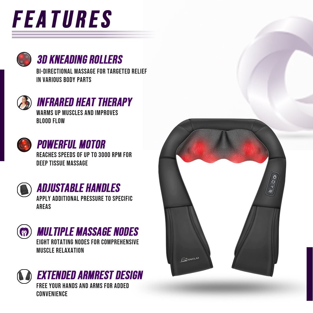 Neck and Shoulder Massager w/Heat - Soul Vibe Company DC - eterus