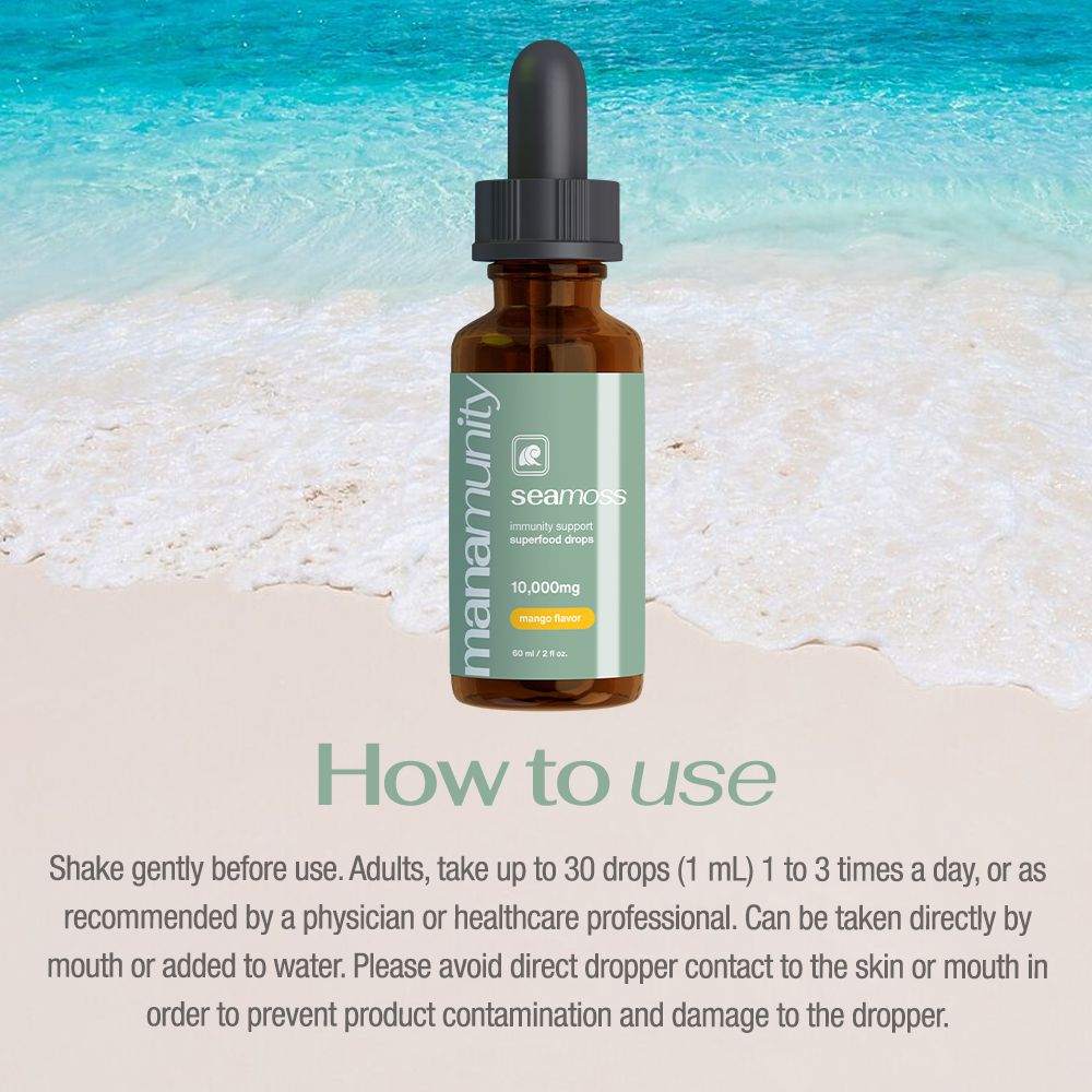 Sea Moss Liquid Drops 10,000 mg Organic Irish Sea Moss Gel with 350 mg Burdock Root Supplement & 20,000 mg Spirulina Immune Support, Joint & Thyroid Support - Vegan - Soul Vibe Company Doba