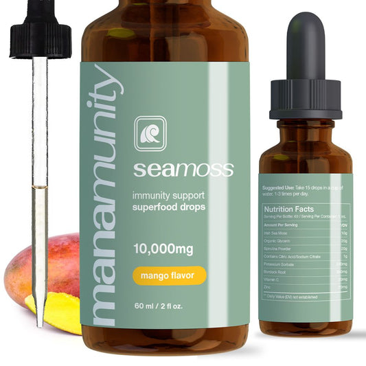 Sea Moss Liquid Drops 10,000 mg Organic Irish Sea Moss Gel with 350 mg Burdock Root Supplement & 20,000 mg Spirulina Immune Support, Joint & Thyroid Support - Vegan - Soul Vibe Company Doba