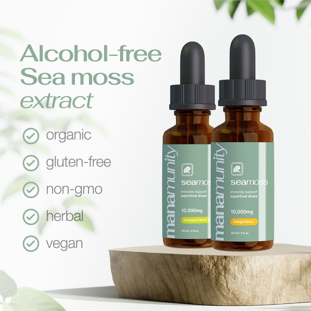 Sea Moss Liquid Drops 10,000 mg Organic Irish Sea Moss Gel with 350 mg Burdock Root Supplement & 20,000 mg Spirulina Immune Support, Joint & Thyroid Support - Vegan - Soul Vibe Company Doba